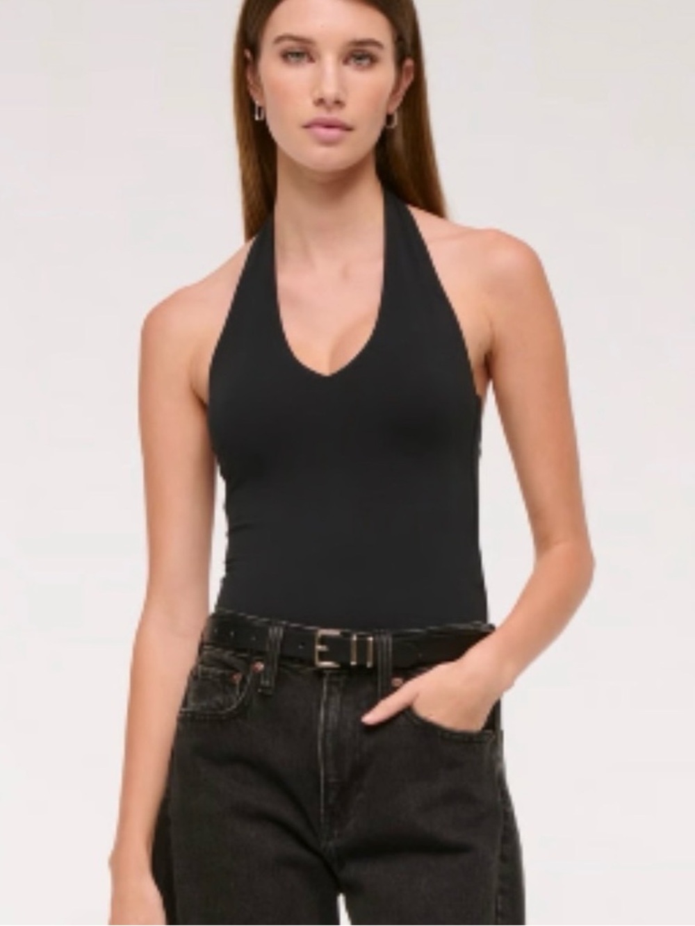NWT Abercrombie & Fitch Black Halter Bodysuit - Sz M
